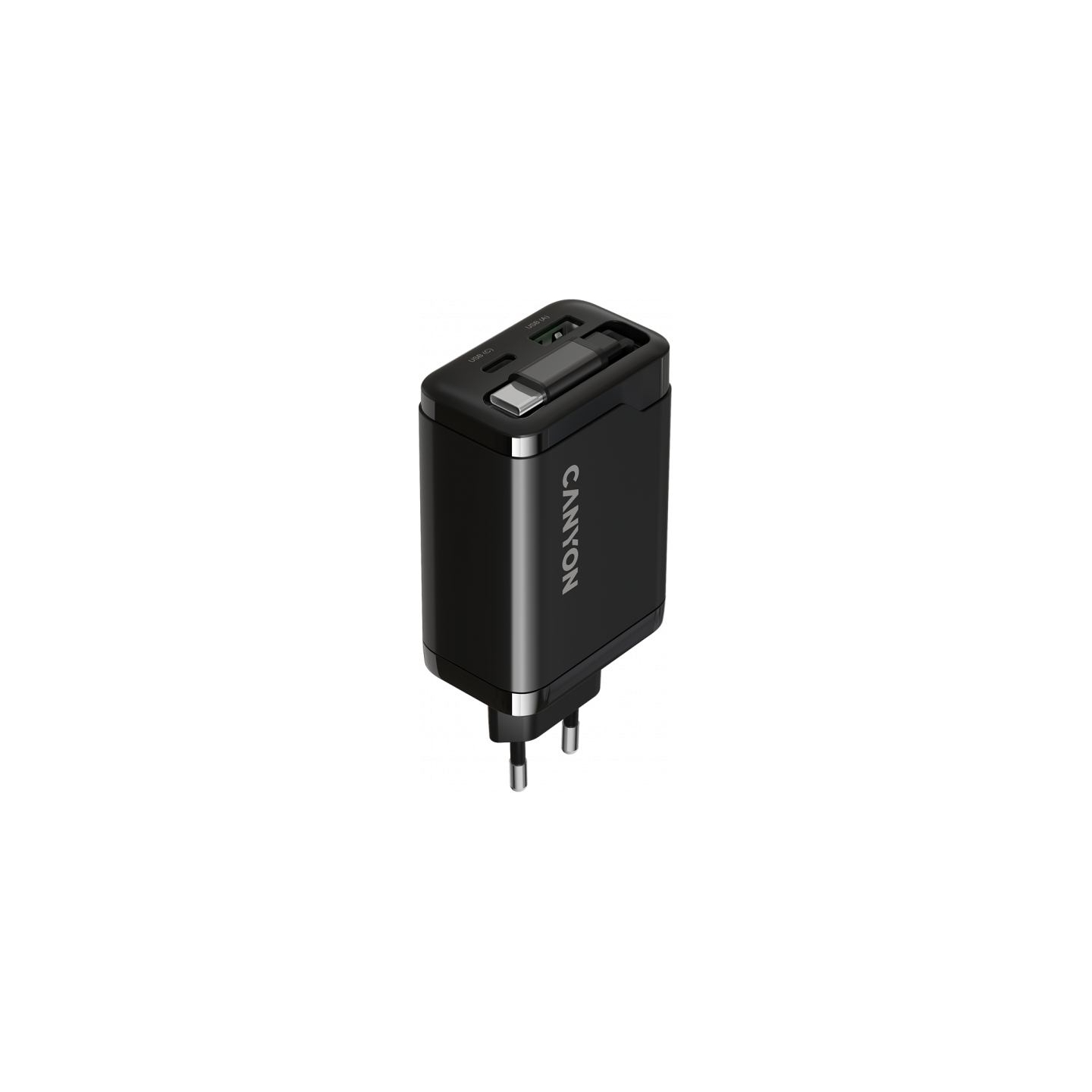 Canyon charger OnCharge 65RC Build-In Cable USB-C 65W 1xPD 1xQC EU Black