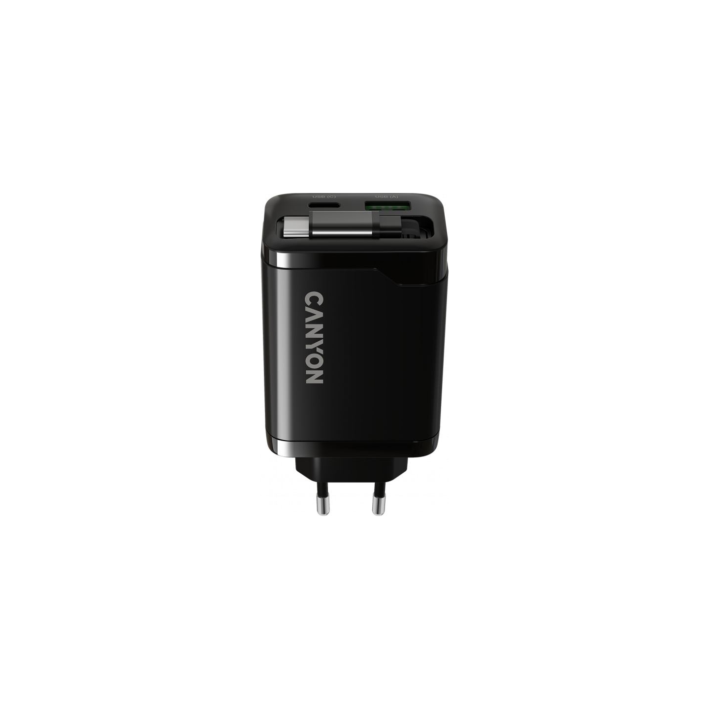Canyon charger OnCharge 65RC Build-In Cable USB-C 65W 1xPD 1xQC EU Black