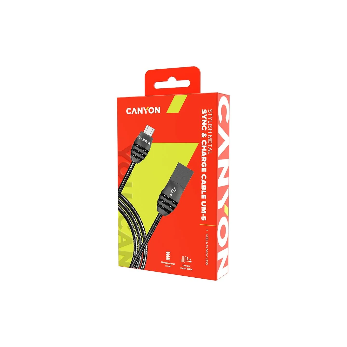 Canyon cable UM-5 MicroUSB 10W 1m Dark Grey