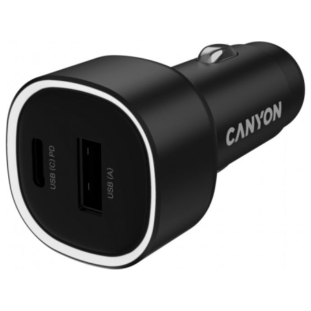 Canyon car charger OnDrive 48 PD 48W USB-A+USB-C Black