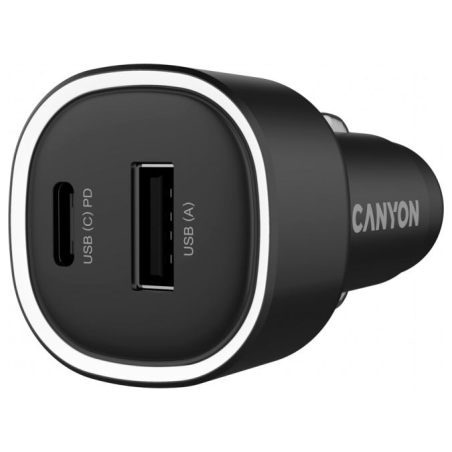 Canyon car charger OnDrive 48 PD 48W USB-A+USB-C Black