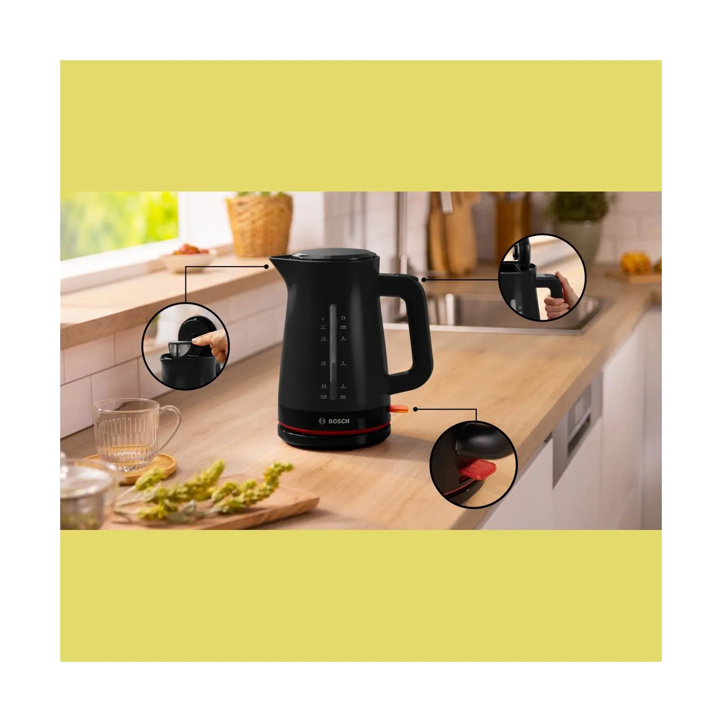 Bosch Kettle | TWK3M123 MyMoment | Electric | 2400 W | 1.7 L | Plastic | 360° rotational base | Black