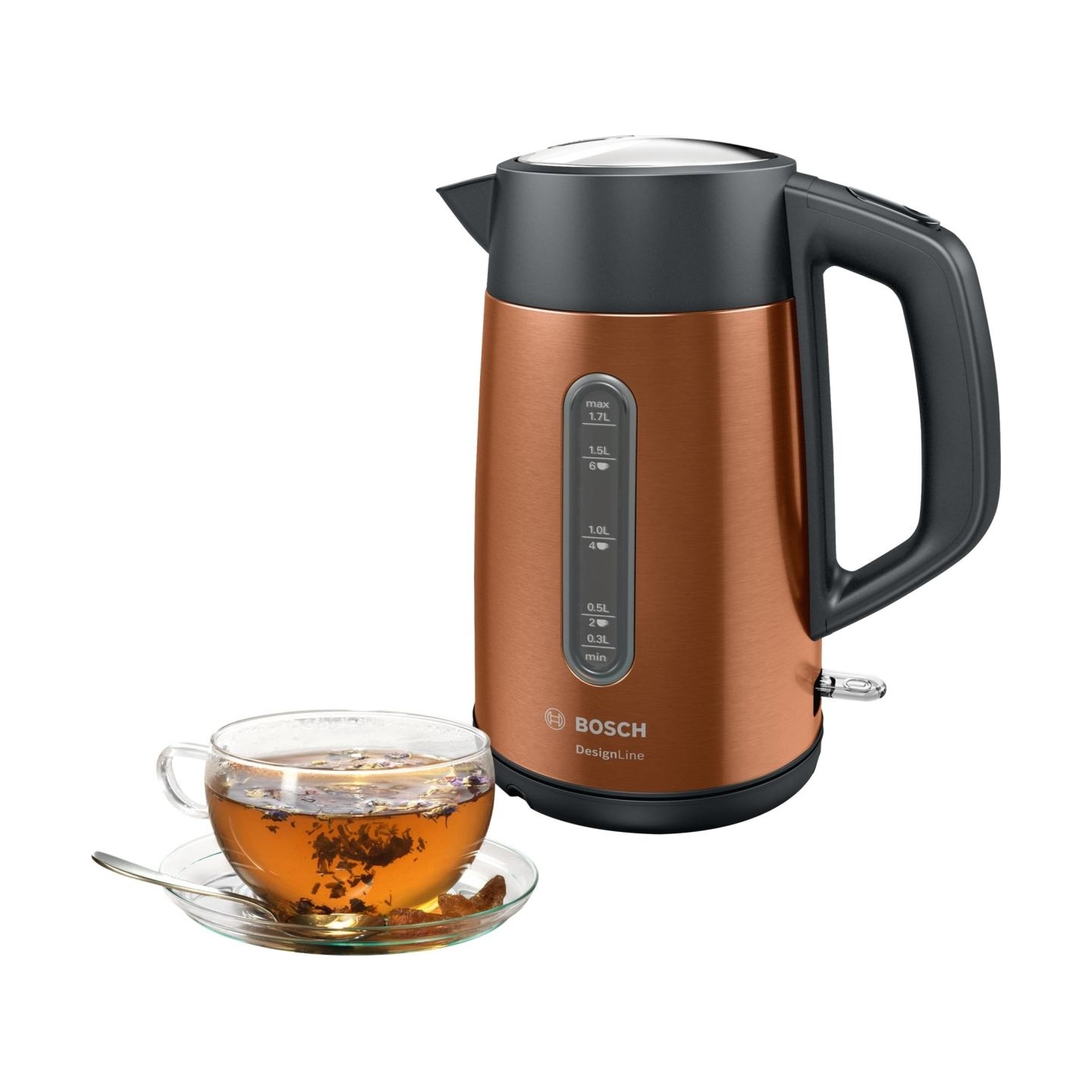 Bosch | Kettle | TWK4P439 | Electric | 2400 W | 1.7 L | Stainless steel | 360° rotational base | Copper