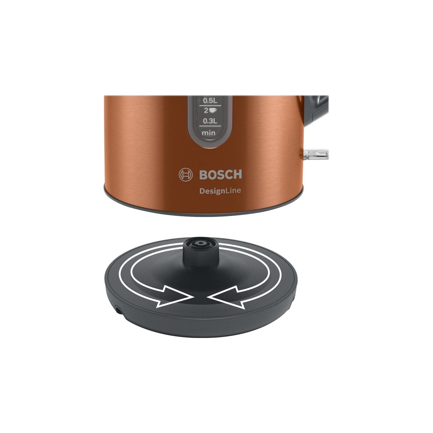 Bosch | Kettle | TWK4P439 | Electric | 2400 W | 1.7 L | Stainless steel | 360° rotational base | Copper
