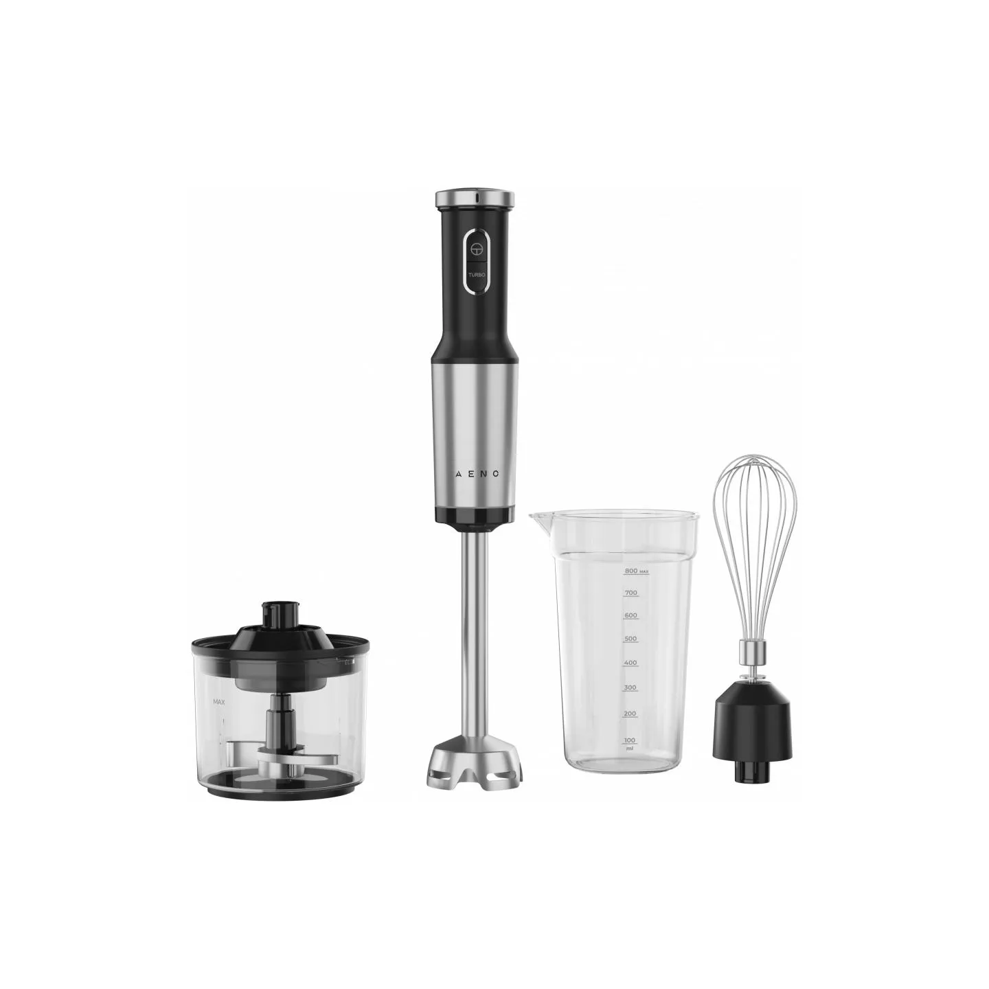 Aeno Hand Blender, 1200W in CB, Black, Tiger Teeth Cutter, Whisk, Food Processor, Cup