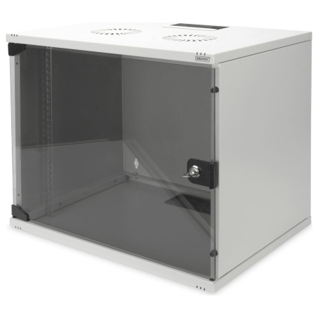 Digitus | 9U wall mounting cabinet | DN-19 09-U-S-1 | Safety class rating IP20. Lockable safety-glass door. 200° door opening an