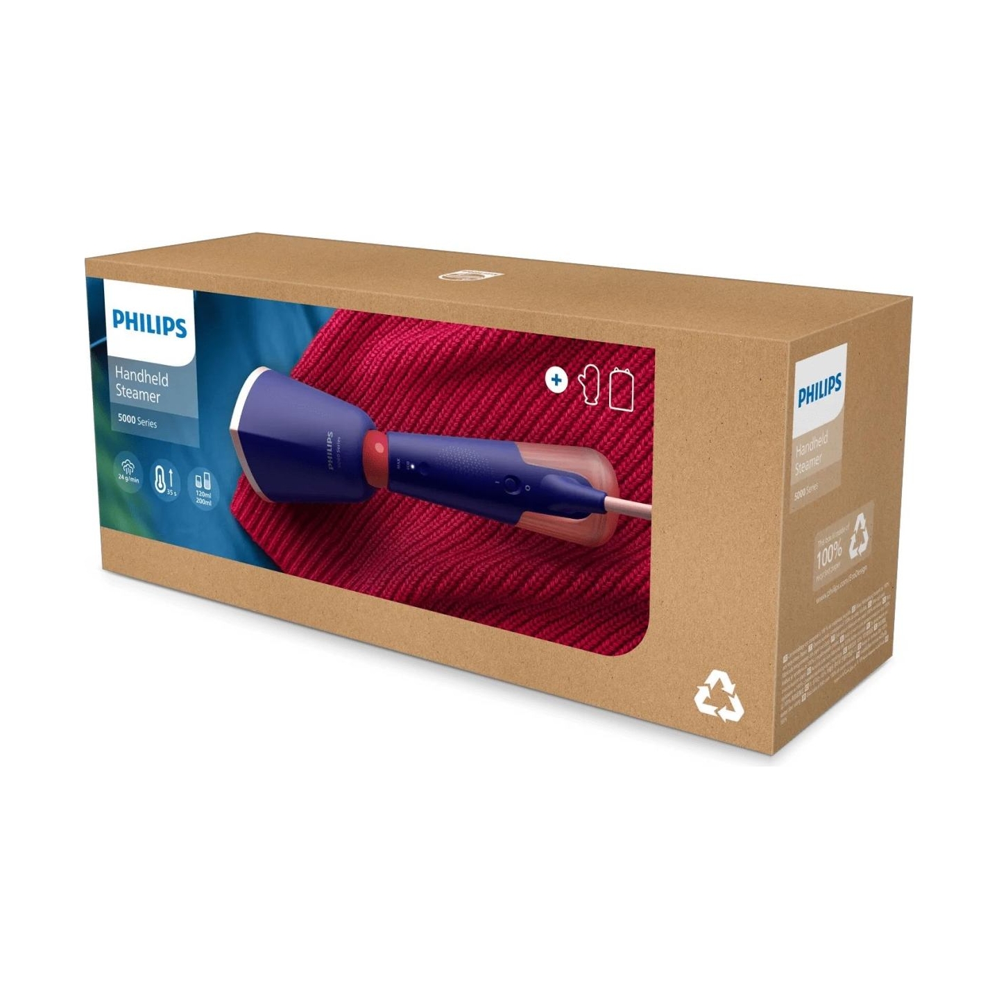 Philips Steamer | STH5030/20 | Handheld | 1400 W | 120/200 L | 24 g/min | Marine Blue