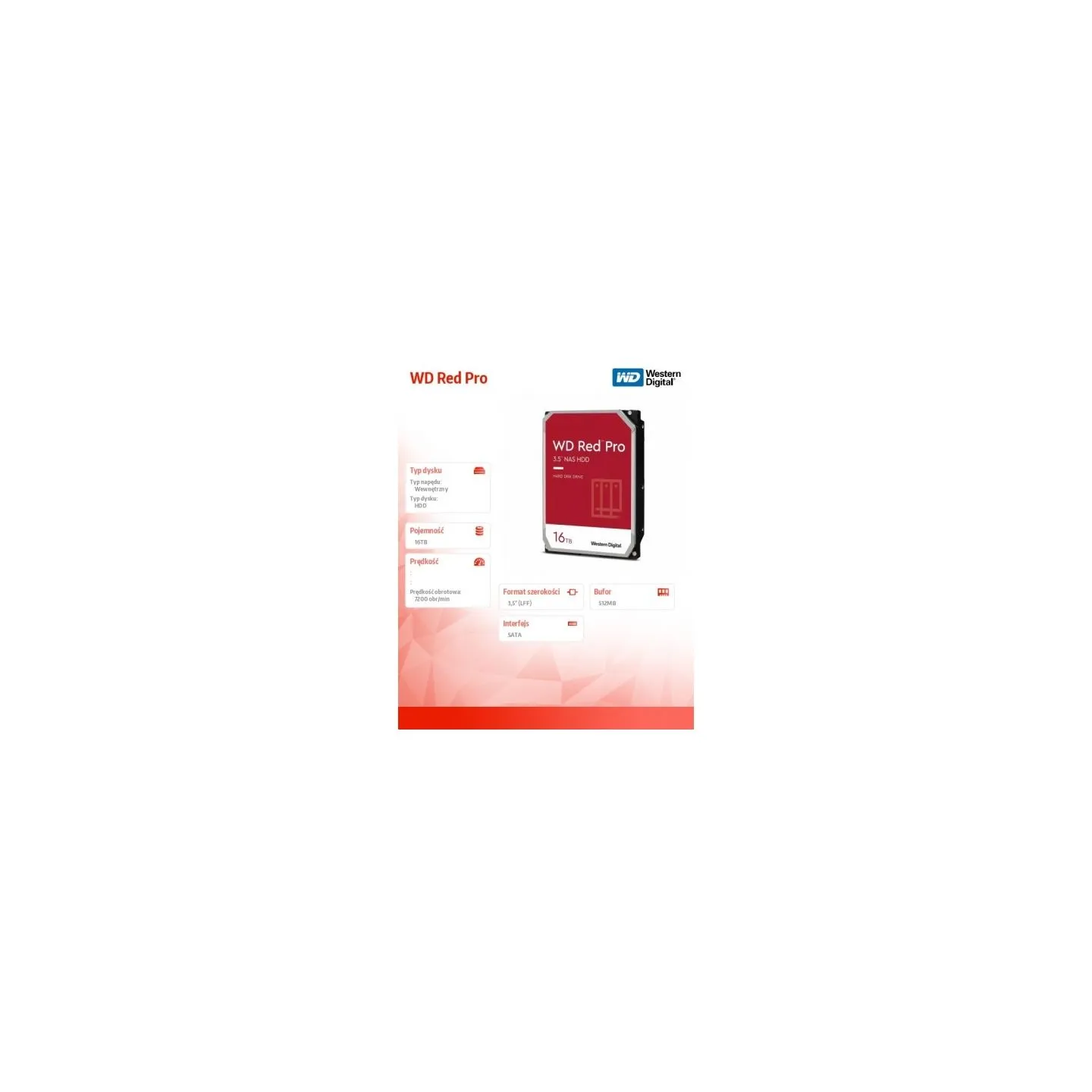 WD Red Pro 16TB 6Gb/s SATA HDD