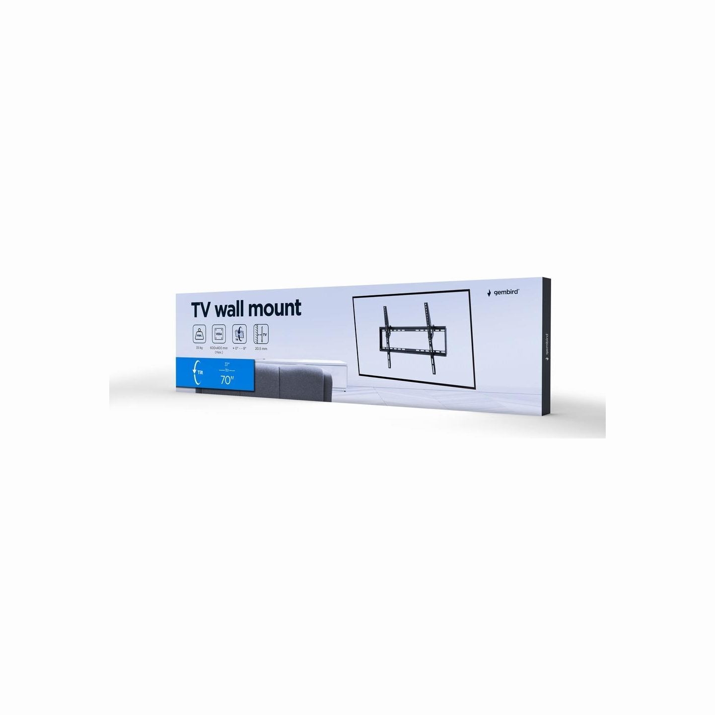 Gembird | Wall mount | WM-70T-03 | Tilt | 37-70 " | Black