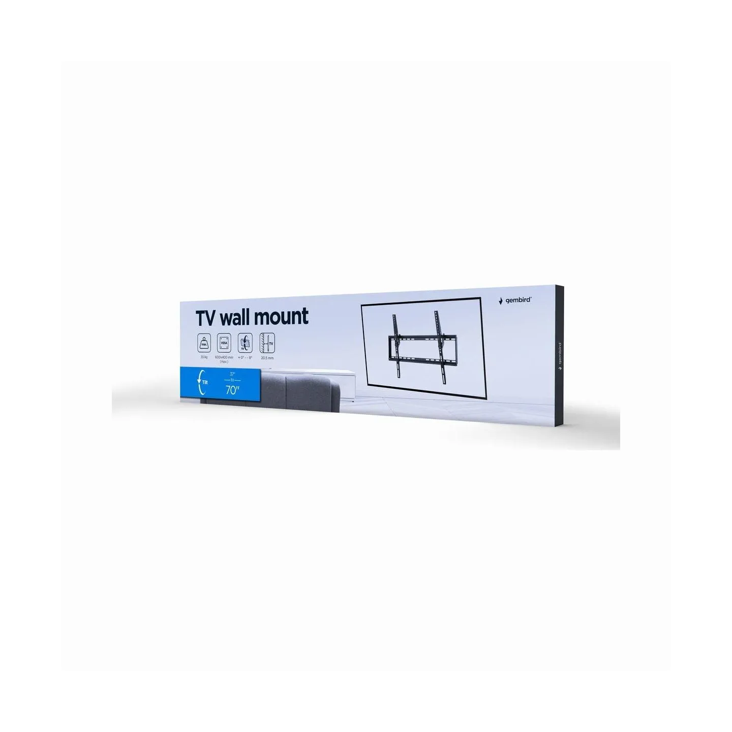 Gembird | Wall mount | WM-70T-03 | Tilt | 37-70 " | Black