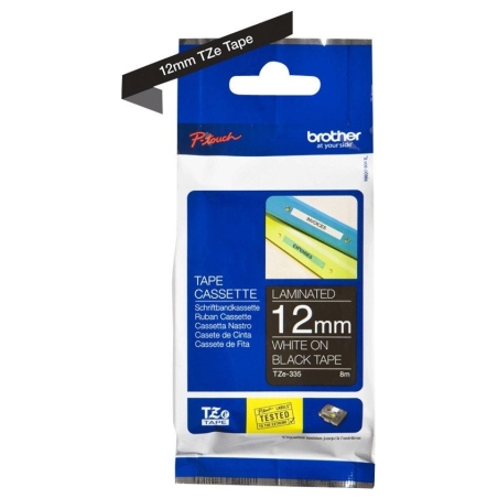 Brother TZE335 tape white/black 12mm 8m