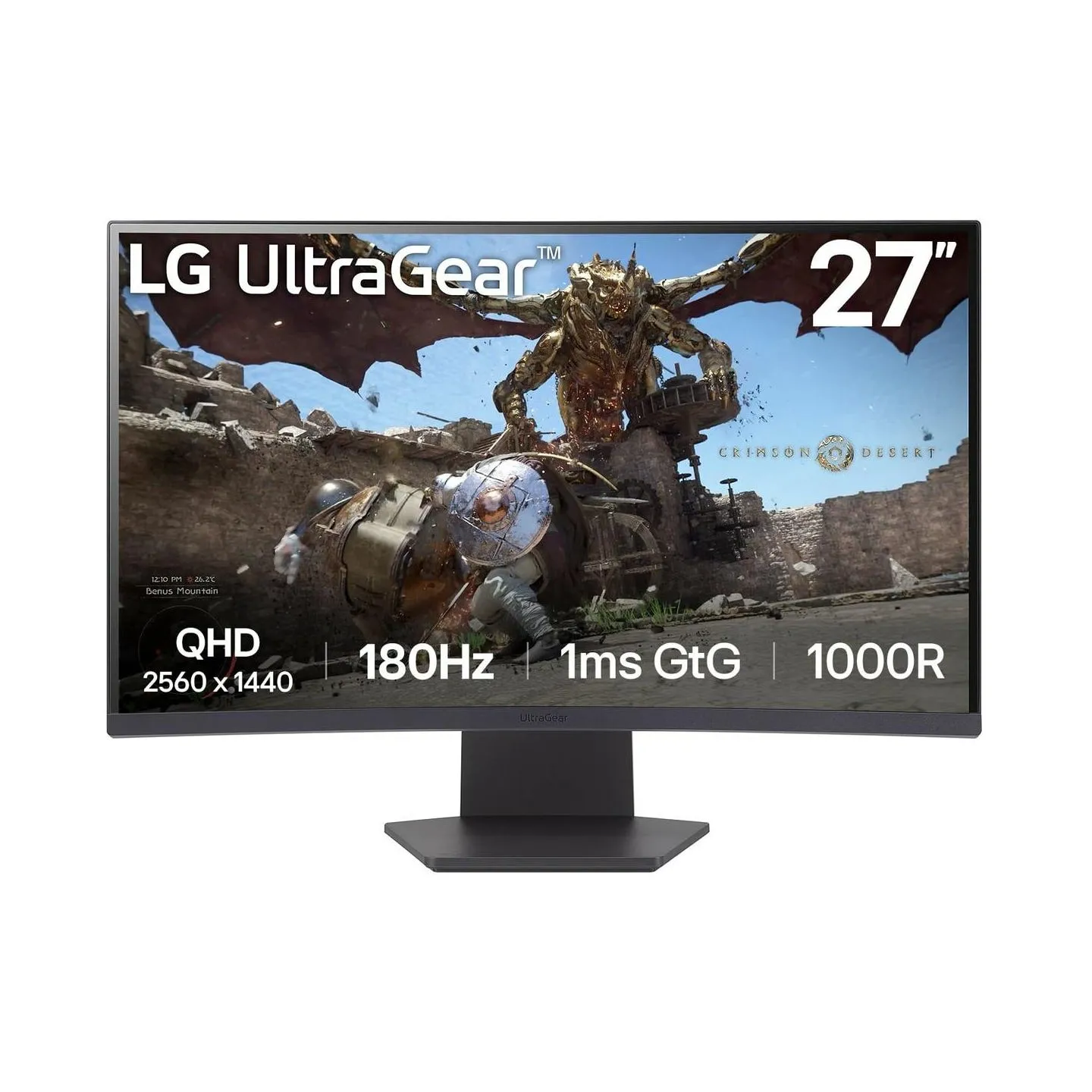 LG LCD Monitor|LG|27GS60QC-B|27"|Gaming/Curved|Panel VA|2560x1440|16:9|180 Hz|Matte|1 ms|Tilt|Colour Black|27GS60QC-B