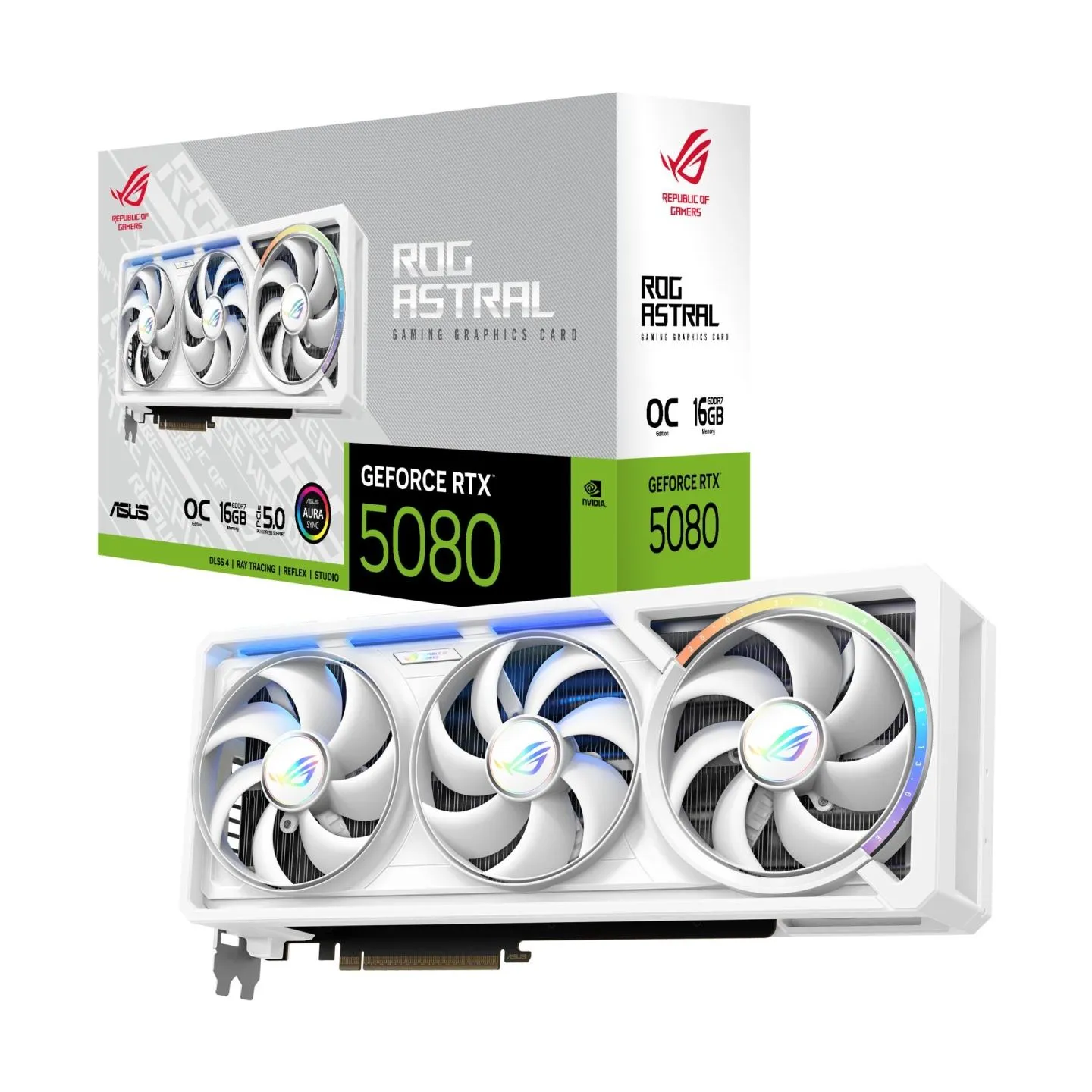 Asus Graphics Card|ASUS|NVIDIA|GeForce RTX 5080|16 GB|GDDR7|256 bit|PCI Express 5.0|Active|ROG-ASTRAL-RTX5080O16G-WH