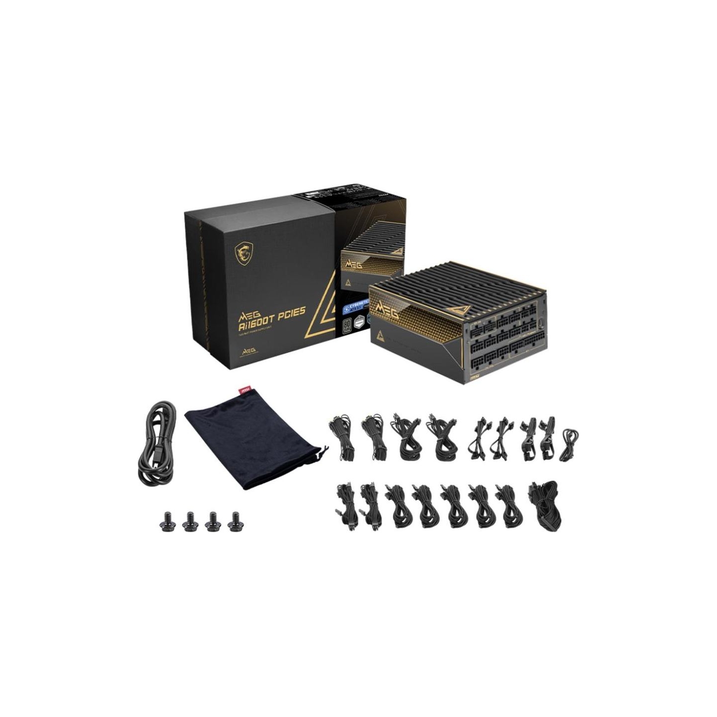 MSI Power Supply|MSI|MEG AI1600T PCIE5|ATX 3.1|1600 Watts|Efficiency 80 PLUS TITANIUM|MEGAI1600TPCIE5