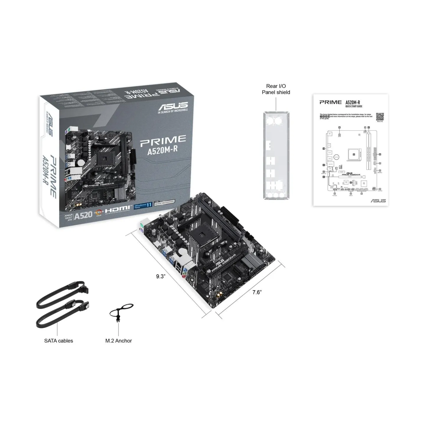 Asus Mainboard|ASUS|AMD A520|SAM4|Micro-ATX|Memory DDR4|Memory slots 2|1xPCI-Express 3.0 1x|1xPCI-Express 3.0 16x|1xM.2|1xHDMI|2