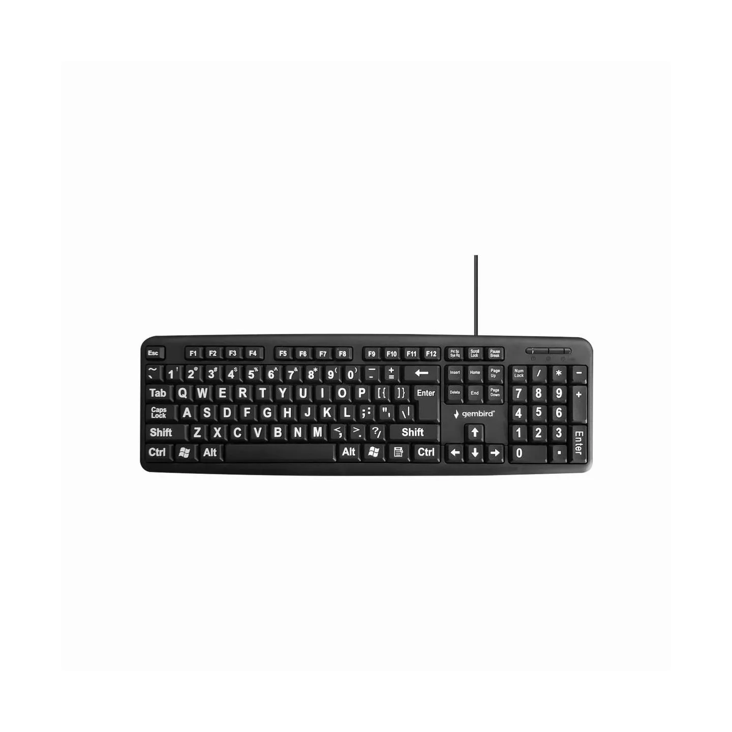 Gembird KEYBOARD STANDART USB ENG BIG/LETT. BLACK KB-US-103 GEMBIRD
