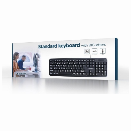 Gembird KEYBOARD STANDART USB ENG BIG/LETT. BLACK KB-US-103 GEMBIRD