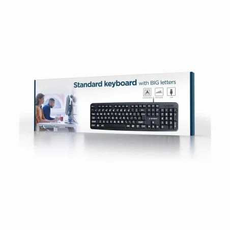Gembird KEYBOARD STANDART USB ENG BIG/LETT. BLACK KB-US-103 GEMBIRD