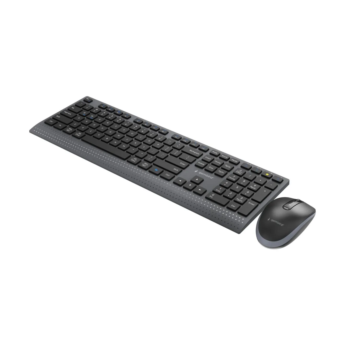 Gembird KBS-WPS-02 Dual-mode slim wireless desktop set, 2.4G+BT, US layout | Gembird