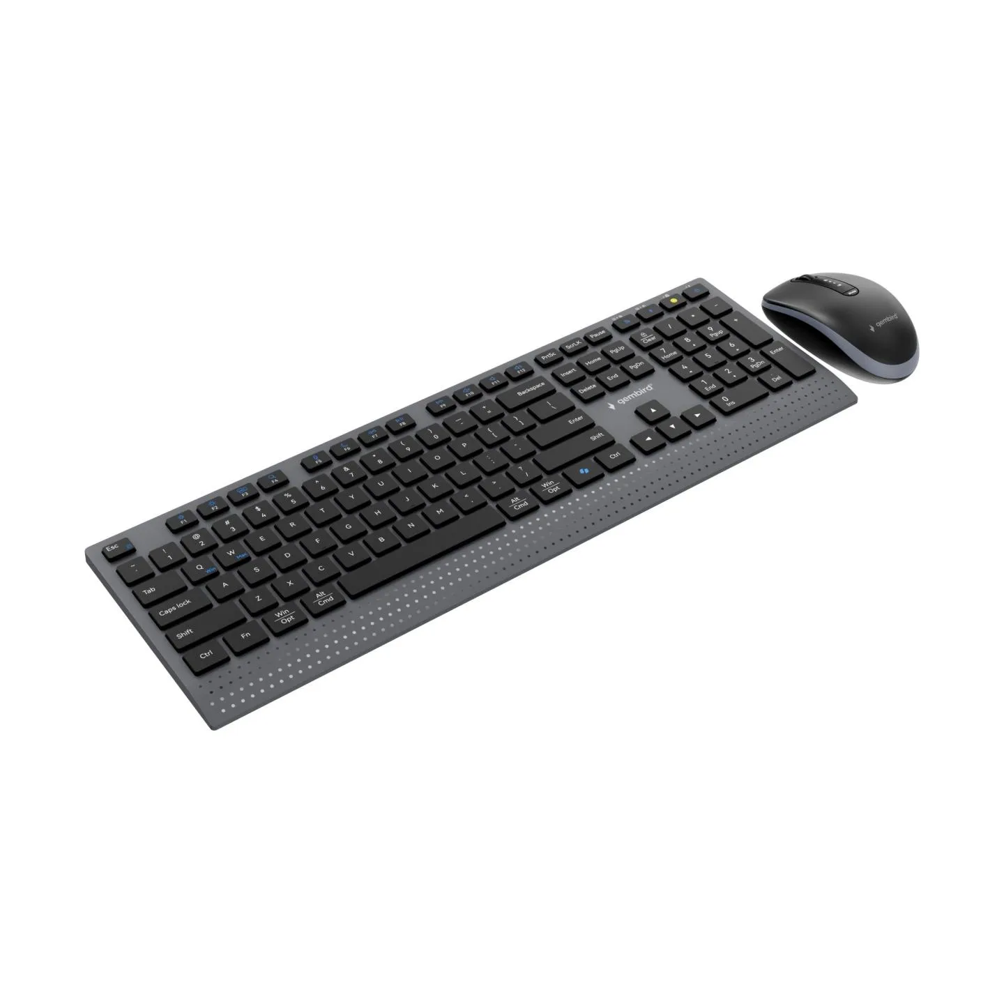 Gembird KBS-WPS-02 Dual-mode slim wireless desktop set, 2.4G+BT, US layout | Gembird