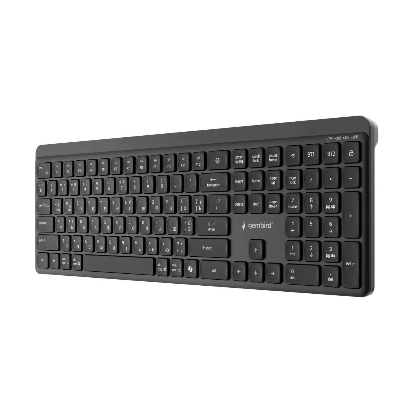 Gembird KB-WPS-03-CYRL Dual-mode pro-business slim wireless keyboard, 2.4G+BT, Cyrillic layout | Gembird