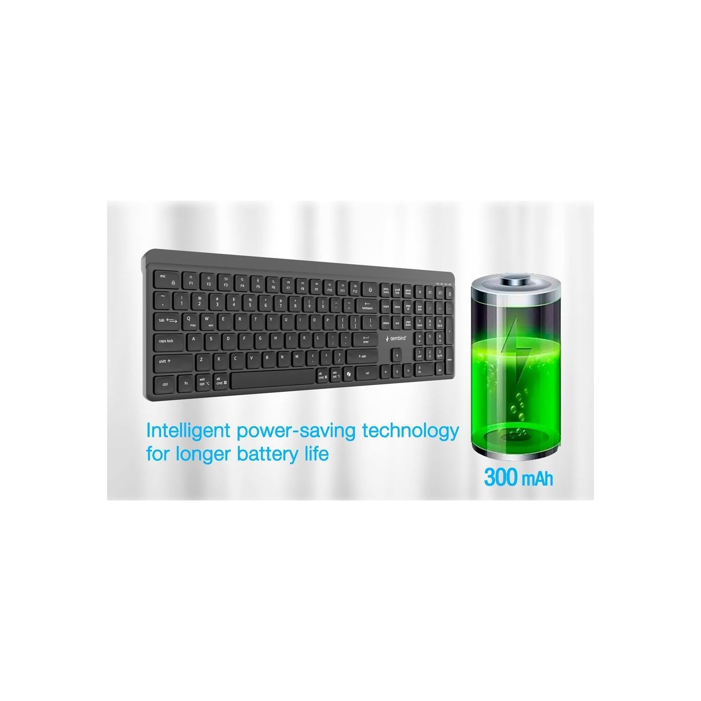 Gembird KEYBOARD WRL SLIM BT CYRILLIC/KB-WPS-03-CYRL GEMBIRD