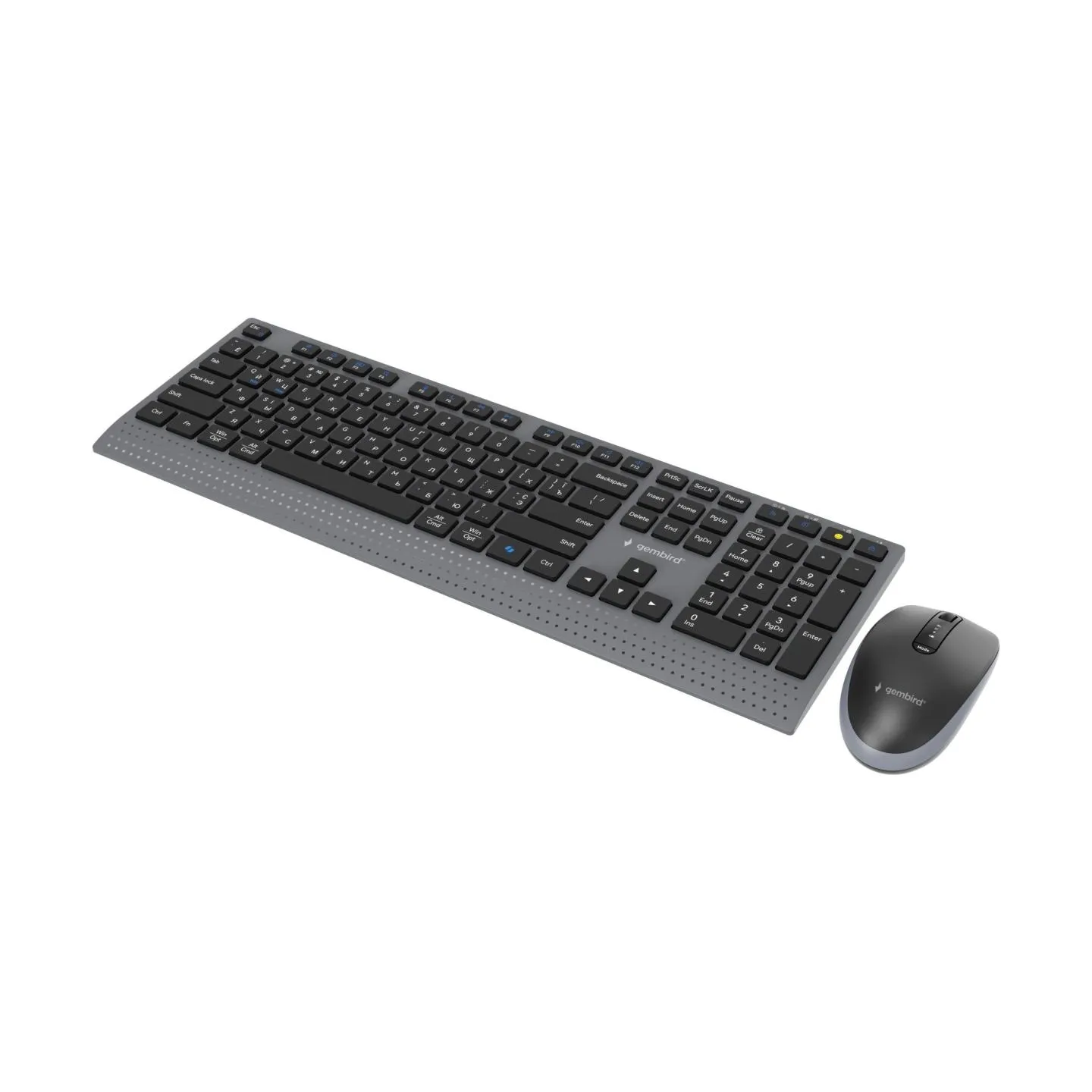 Gembird KBS-WPS-02-CYRL Dual-mode slim wireless desktop set, 2.4G+BT, Cyrillic layout | Gembird