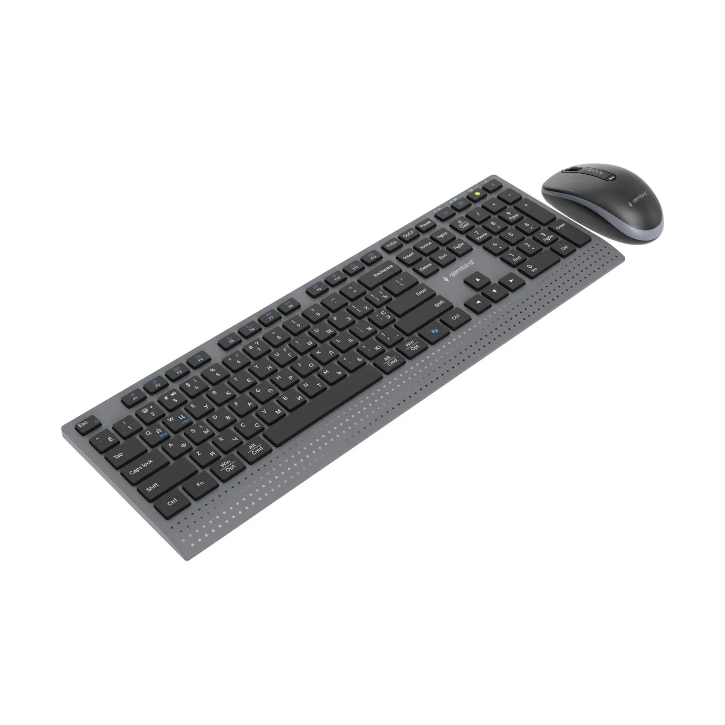 Gembird KBS-WPS-02-CYRL Dual-mode slim wireless desktop set, 2.4G+BT, Cyrillic layout | Gembird