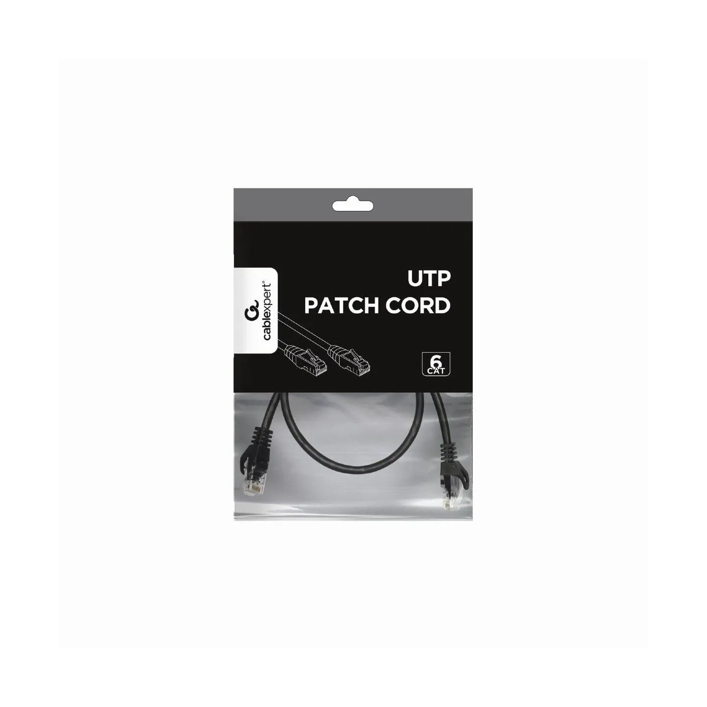 Gembird PATCH CABLE CAT6 UTP 0.25M/PP6U-0.25M/BK GEMBIRD
