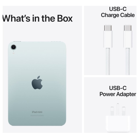 Apple | iPad mini | 8.3 " | Blue | IPS | 2266 x 1488 pixels | Apple A17 Pro | 256 GB | Wi-Fi | Front camera | 12 MP | Rear camer
