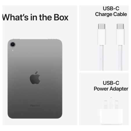 Apple | iPad mini | 8.3 " | Space Grey | IPS | 2266 x 1488 pixels | Apple A17 Pro | 512 GB | Wi-Fi | Front camera | 12 MP | Rear