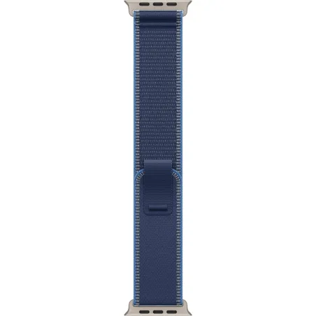 Apple | 49mm Blue/Bright Blue Trail Loop - S/M - Natural Titanium Finish