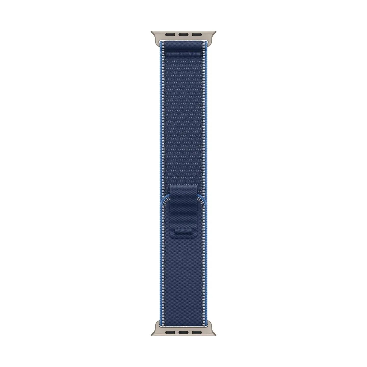 Apple | 49mm Blue/Bright Blue Trail Loop - S/M - Natural Titanium Finish