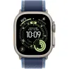 Apple | 49mm Blue/Bright Blue Trail Loop - S/M - Natural Titanium Finish