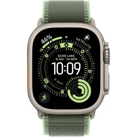 Apple 49mm Green/Neon Trail Loop - S/M - Natural Titanium Finish | Apple