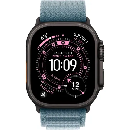 Apple 49mm Light Blue Alpine Loop - Medium - Black Titanium Finish | Apple