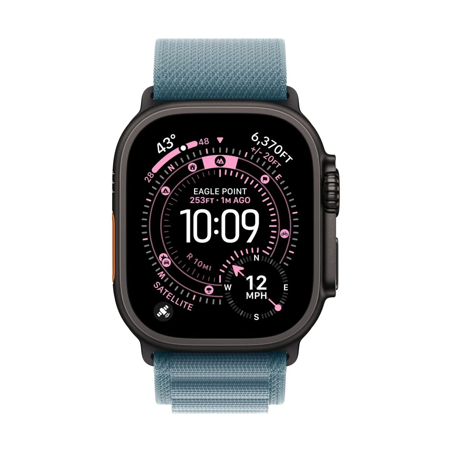 Apple 49mm Light Blue Alpine Loop - Medium - Black Titanium Finish | Apple
