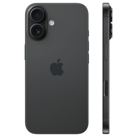 Apple | iPhone 16 | Black | 6.1 " | Super Retina XDR | 2556 x 1179 pixels | A18 | Internal RAM 8 GB | 128 GB | Dual SIM | 4G | 5