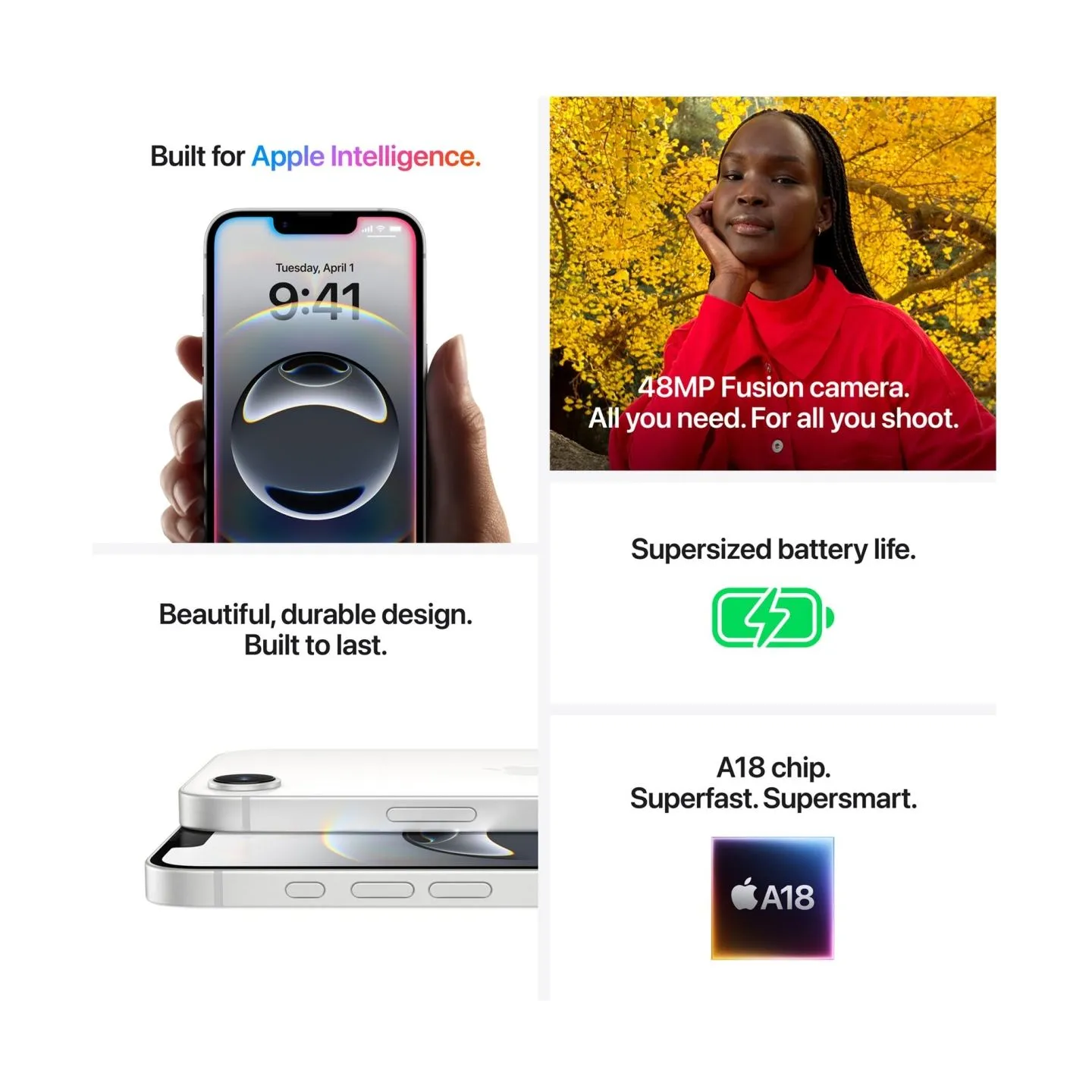 Apple | iPhone 16e | Black | 6 " | Super Retina XDR | 2532 x 1170 pixels | Apple A18 | Internal RAM 8 GB | 128 GB | Dual SIM | 4