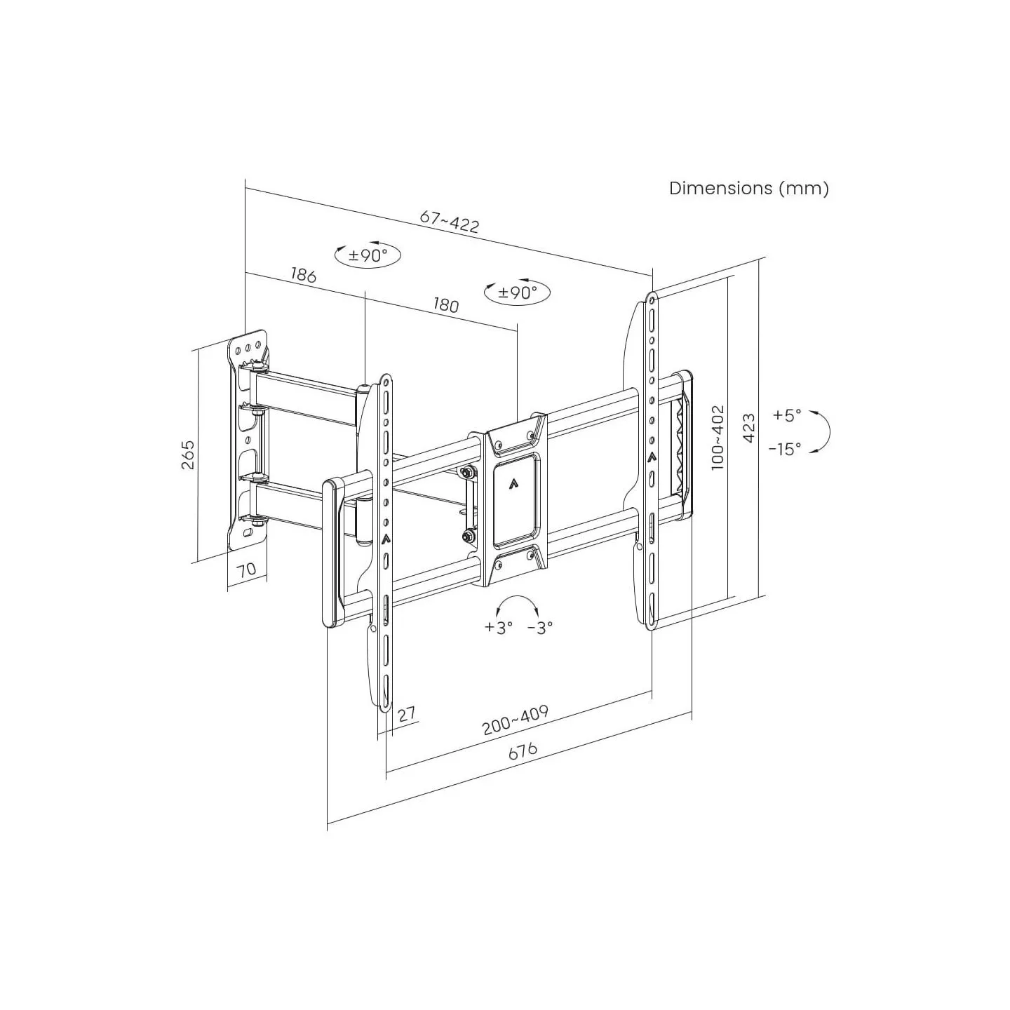 Gembird TV SET ACC WALL MOUNT 37-90"/WM-90ST-01 GEMBIRD
