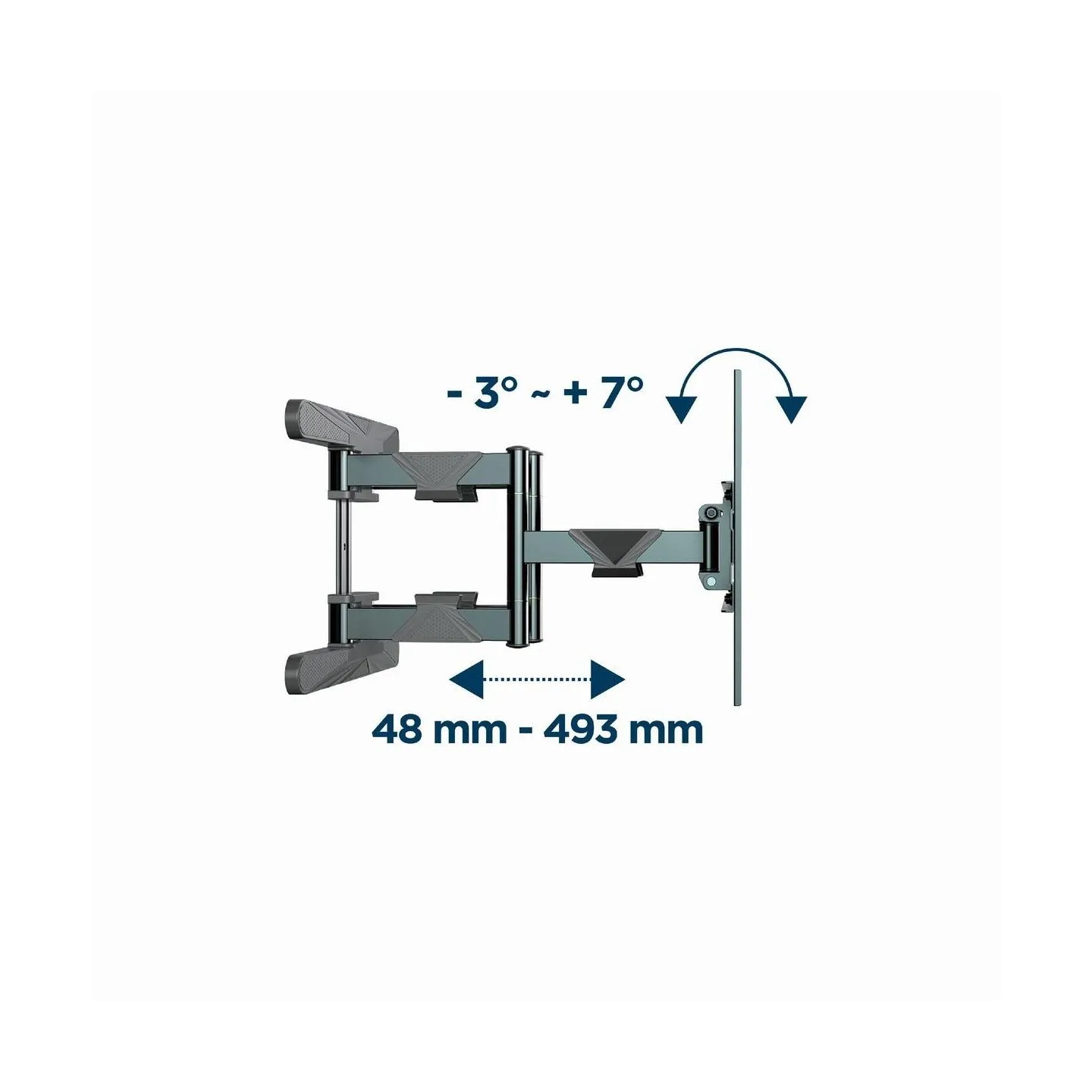 Gembird | Full-motion wall mount | WM-80ST-01 | Tilt, swivel, rotate | 40-80 " | Maximum weight (capacity) 50 kg | Black