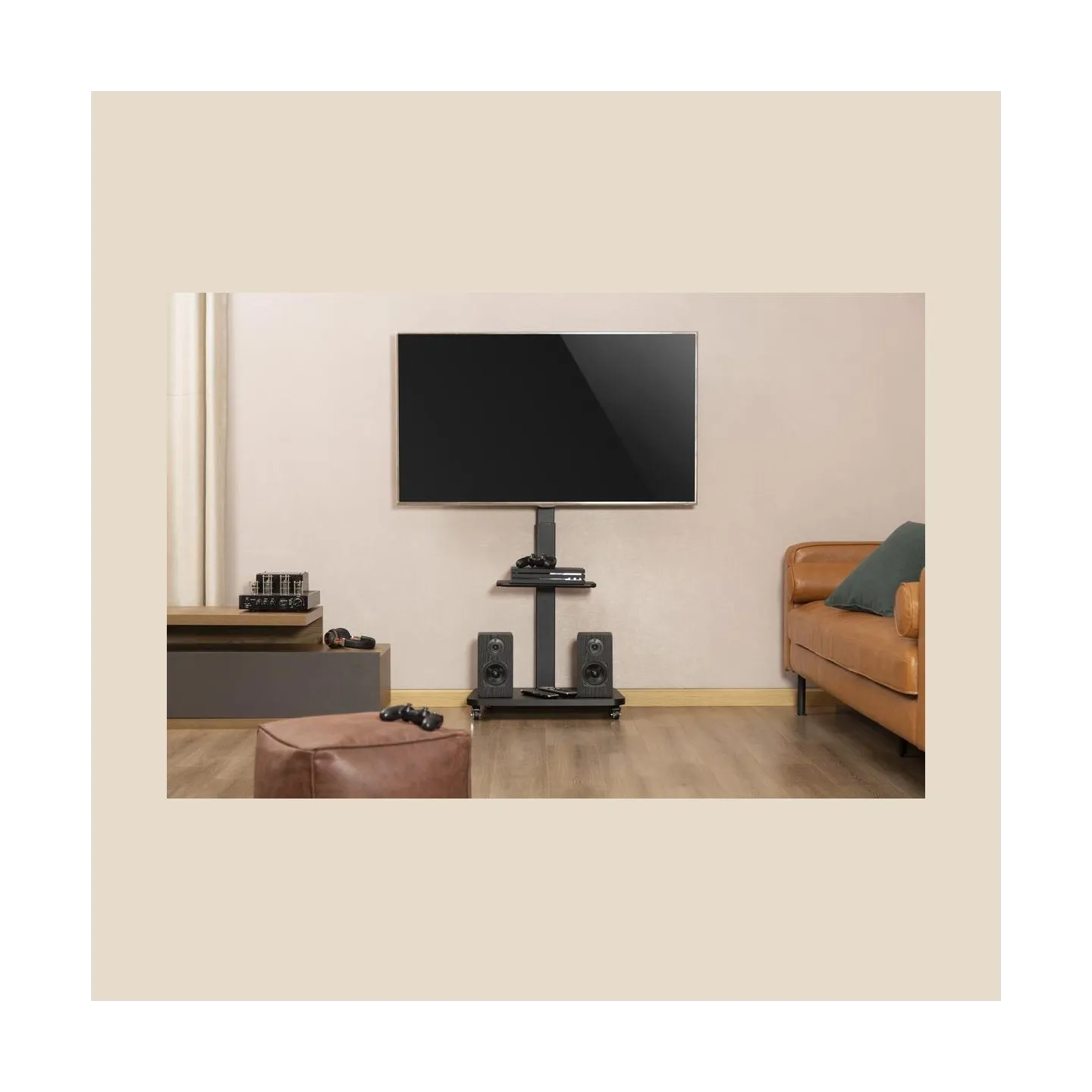 Gembird TV SET ACC FLOOR STAND 37-75"/BLACK TVS-75S-02 GEMBIRD