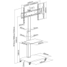 Gembird TV floor stand with caster wheel