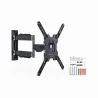 Gembird | Wall mount | WM-55ST-01 | Tilt, swivel, rotate | 32-55 " | Maximum weight (capacity) 32 kg | Black