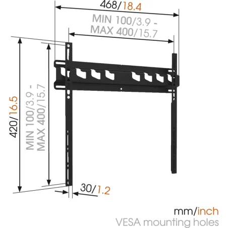Vogels | Wall mount | MA3000-A | Fixed | 32-55 " | Maximum weight (capacity) 60 kg | Black