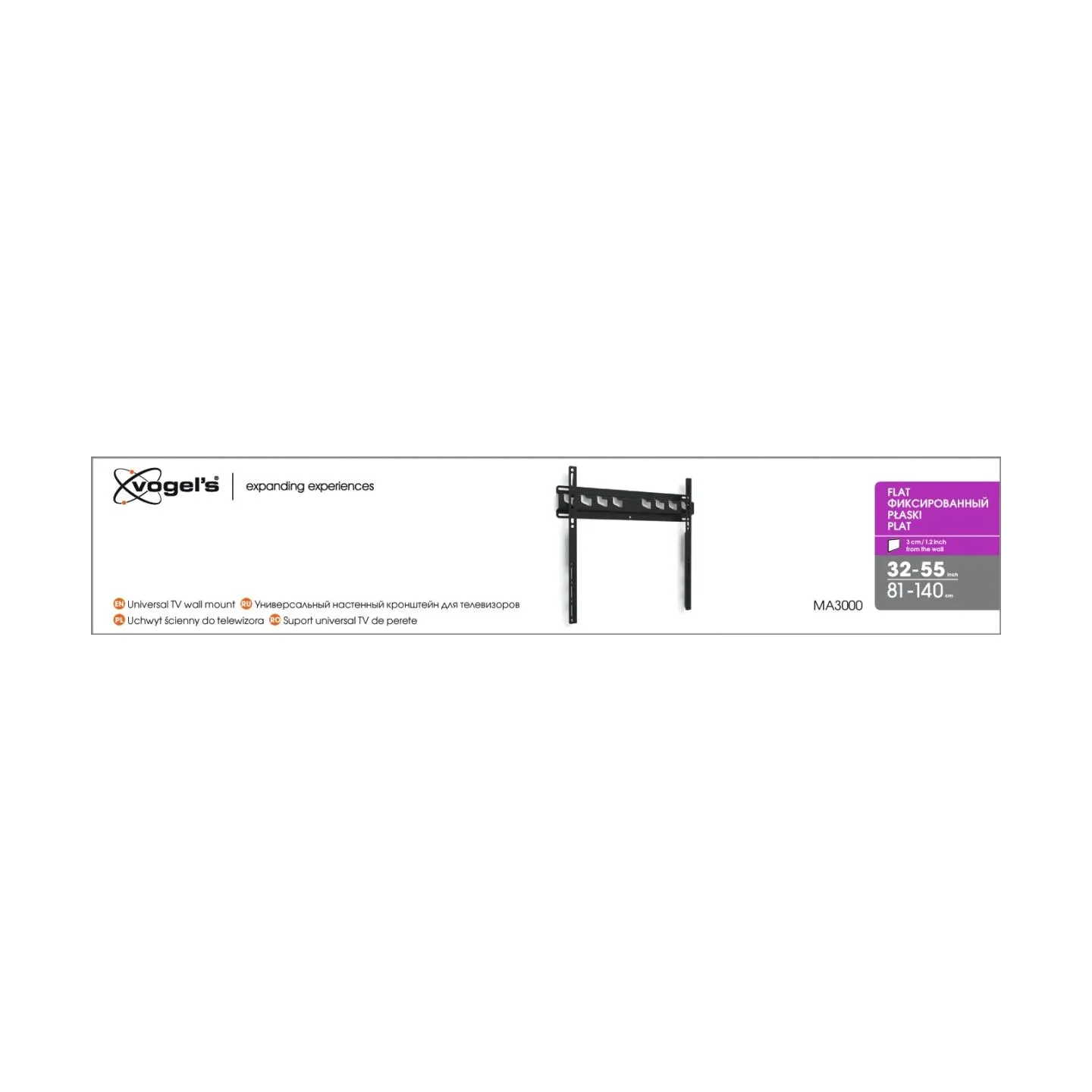 Vogels | Wall mount | MA3000-A | Fixed | 32-55 " | Maximum weight (capacity) 60 kg | Black