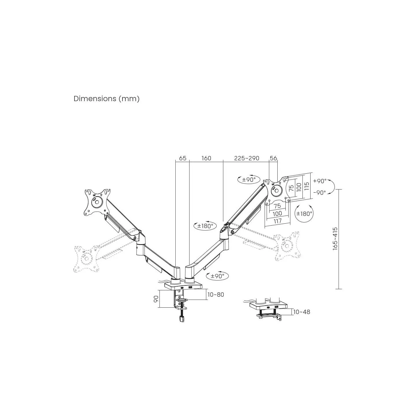 Gembird DISPLAY ACC MOUNTING ARM/17-32" MA-DA2U-01 GEMBIRD