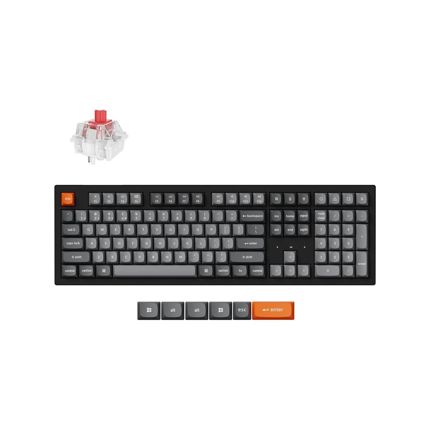 Keychron K10 Max RGB - US Layout - Hot-Swappable Super Red Wireless Keyboard / K10M-H1
