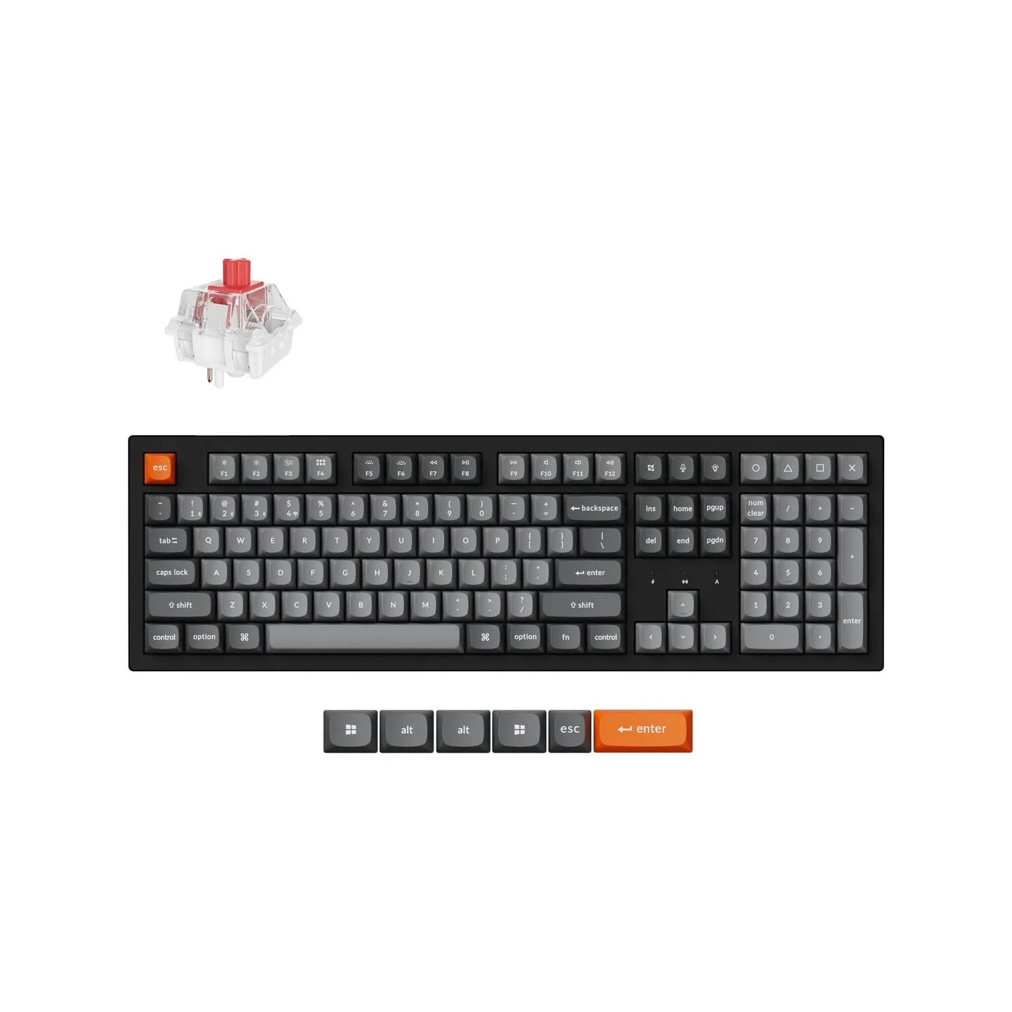Keychron K10 Max RGB - US Layout - Hot-Swappable Super Red Wireless Keyboard / K10M-H1