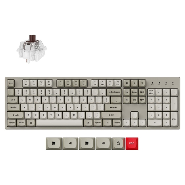 Keychron C2 Pro 8K - US Layout - Hot-Swappable Gateron Brown - Retro Keyboard / C2PX-M3